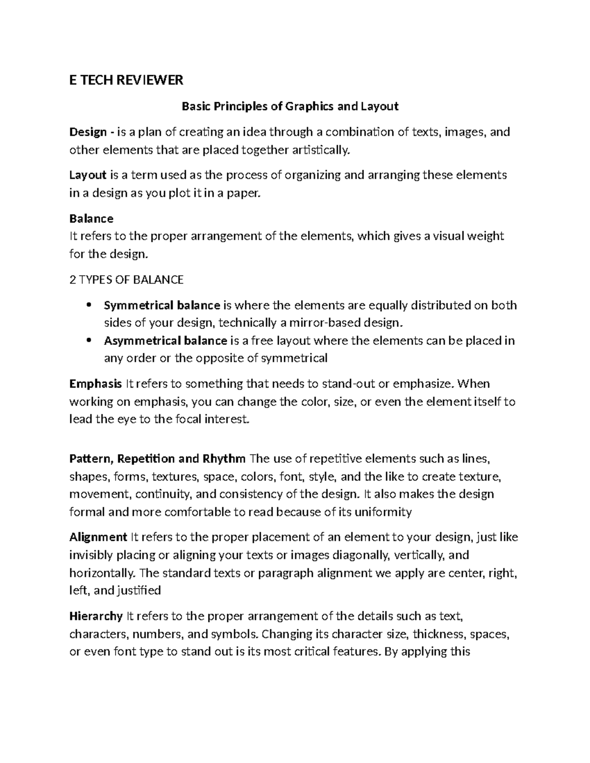 E-TECH 101: Principles of Graphics, Layout, and Infographics Design ...