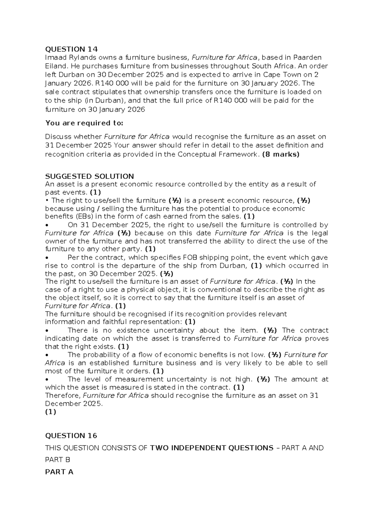 Additional Revision Questions & Solutions for ACC 101: Q14 & Q16 - Studocu