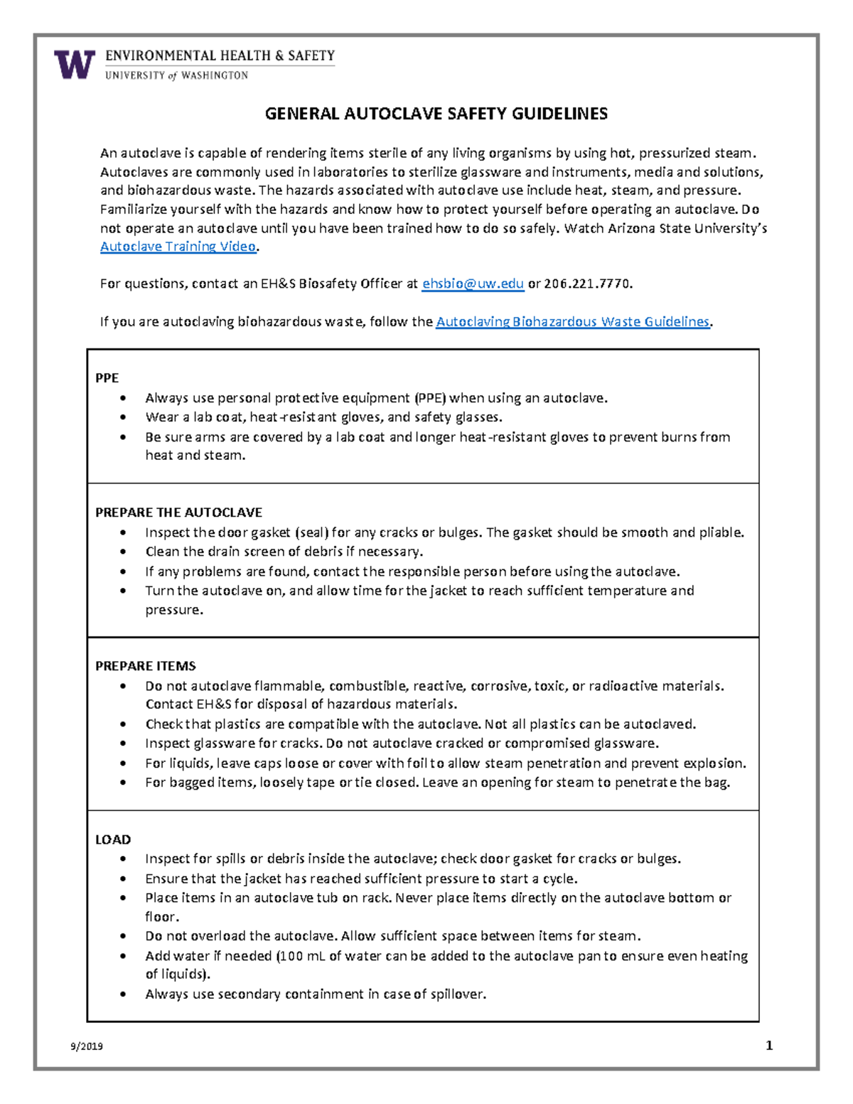 Auto 101: Essential Safety Guidelines for Autoclave Use - Studocu