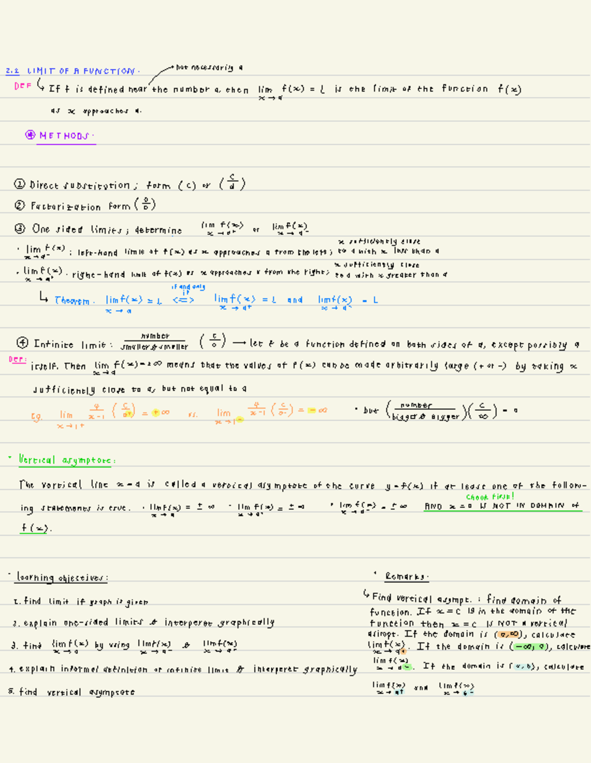 WTW 158 ST2: Limit and Continuity Concepts Study Notes - Studocu