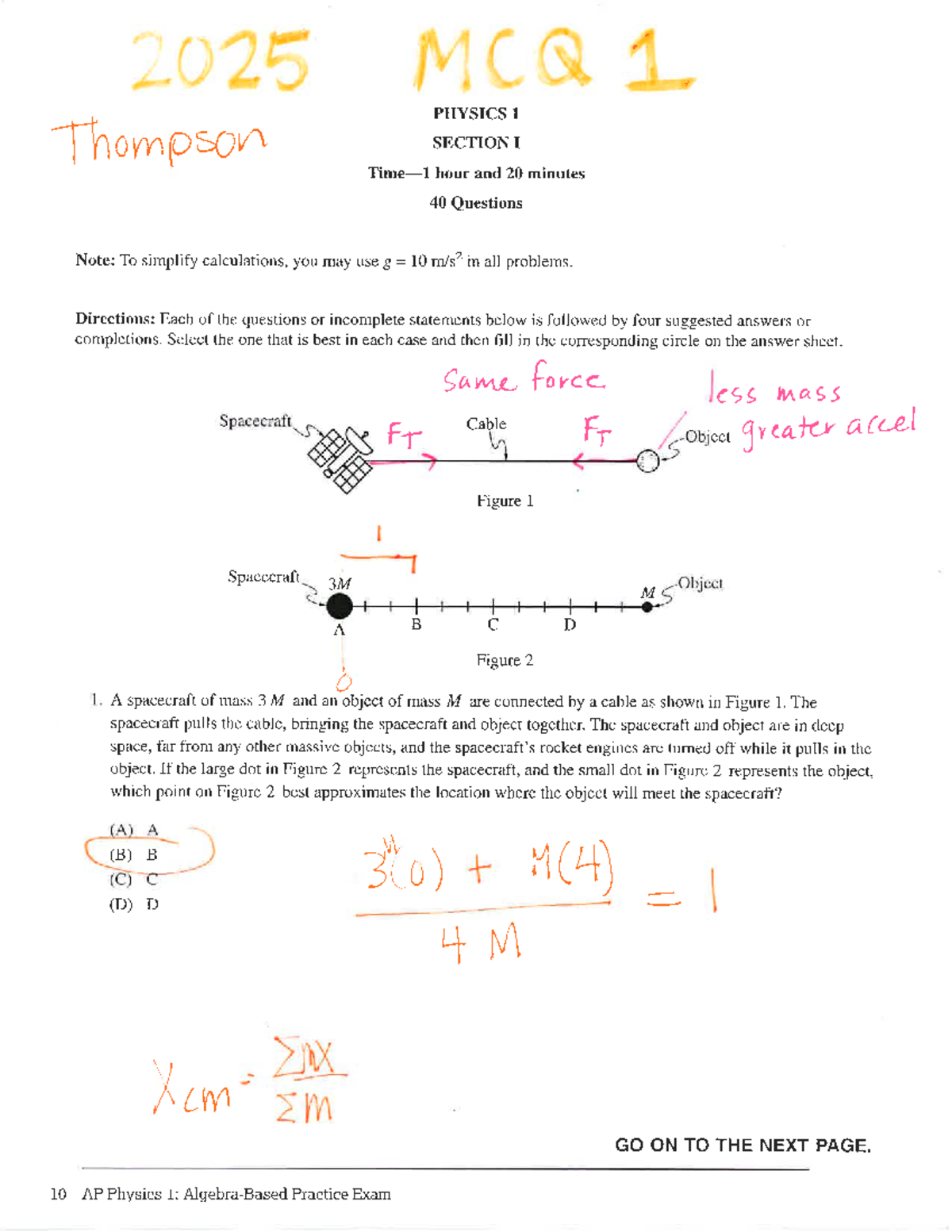 2025 AP Physics 1 MCQ Practice Exam with Answer Keys - Studocu