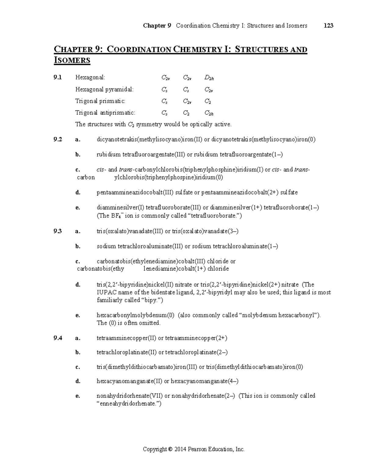 Ch 9 Solutions - Coordination Chemistry Structures & Isomers - Studocu