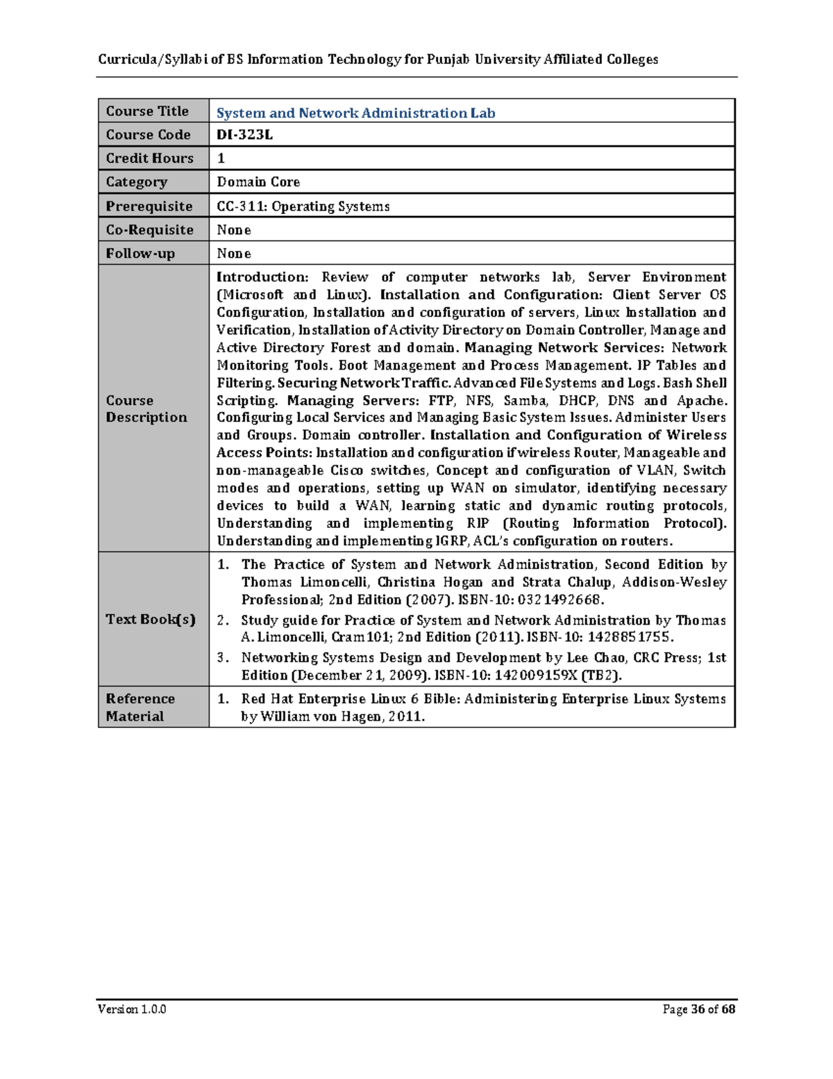 SNA-DI323L - System and Network Administration Lab Outline - Studocu