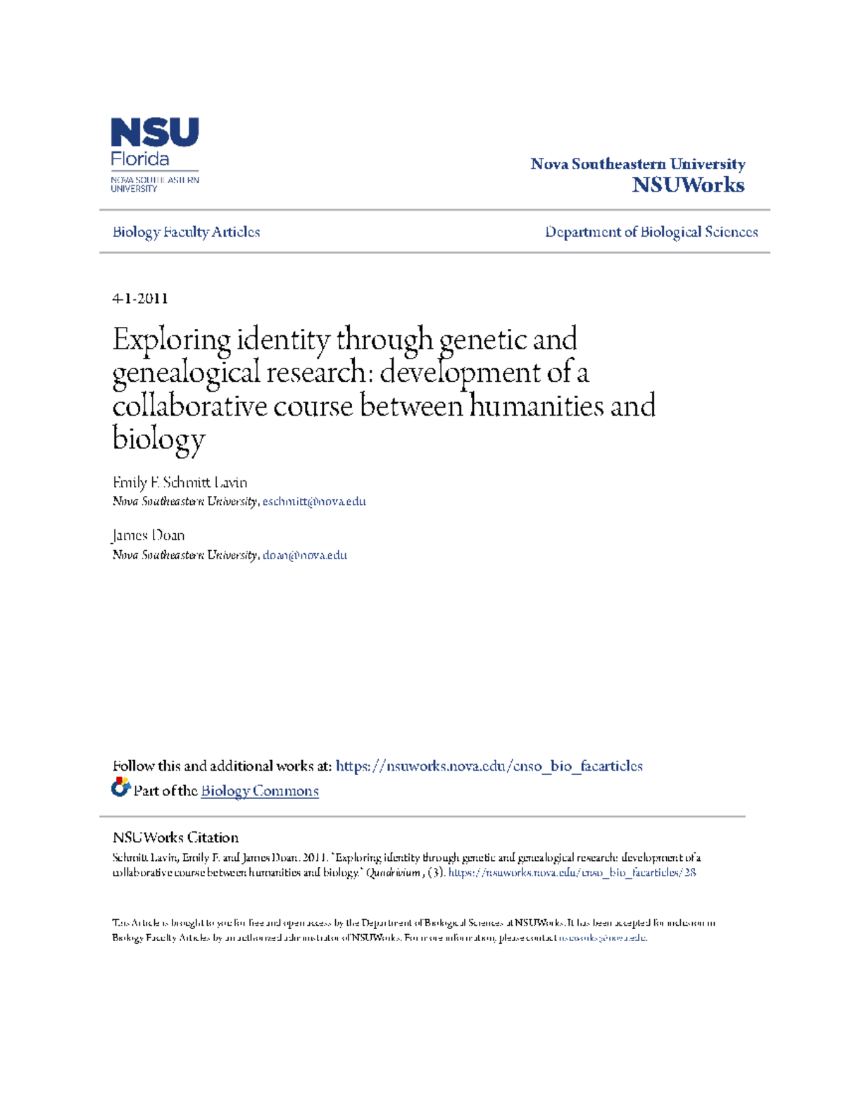 Exploring identity through genetic and genealogical research - Nova ...