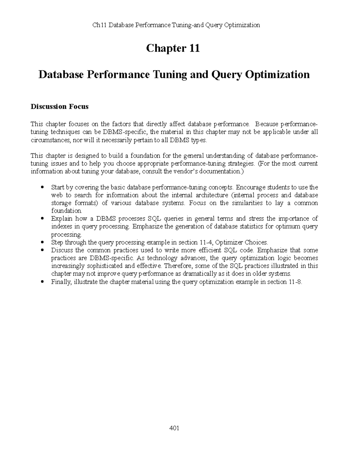 IM Ch11 DB Performance Tuning Ed12 - Chapter 11 Database Performance ...