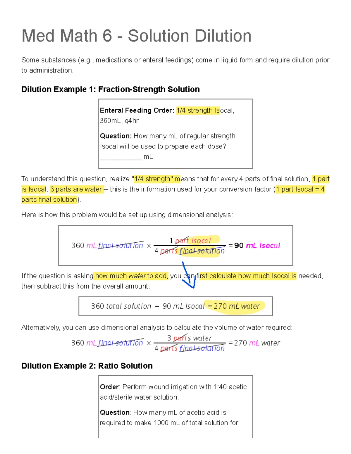 Med Math 4 - Essential Multi-Step Conversions for Calculations - Studocu