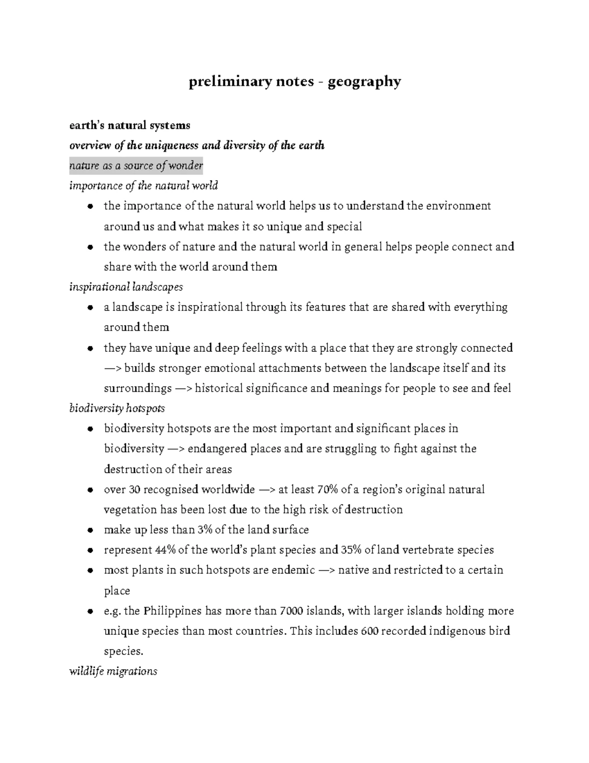 YEAR 11 GEO - Geography Syllabus Notes on Earth's Diversity and Systems ...