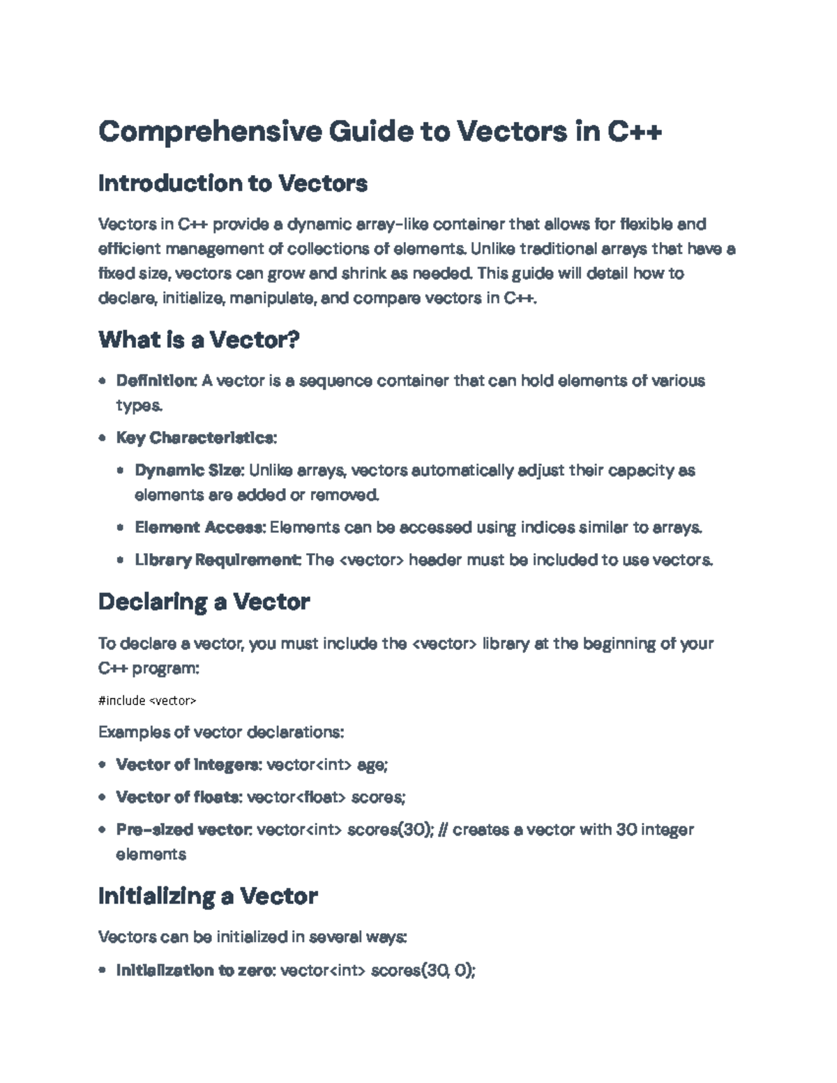Comprehensive Guide to Vectors in C++: Basics and Functions ...