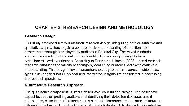 CHAPTER 3: RESEARCH DESIGN & METHODOLOGY (2022) on Detection Risk ...