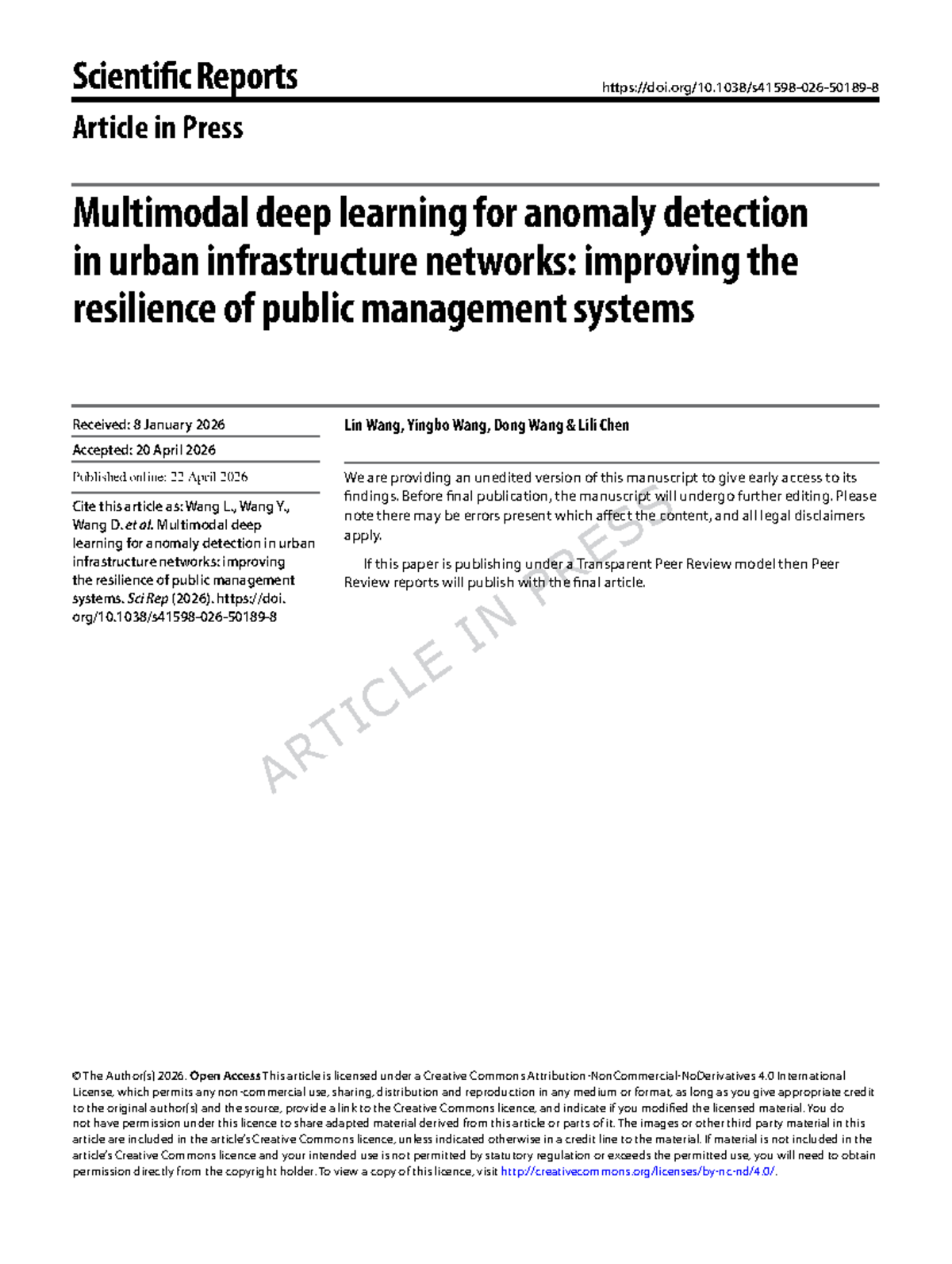 Multimodal Deep Learning for Anomaly Detection in Urban Infrastructure ...