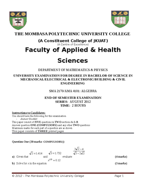 ECE 2204 Strength OF Materials I 2 - THE MOMBASA POLYTECHNIC UNIVERSITY ...