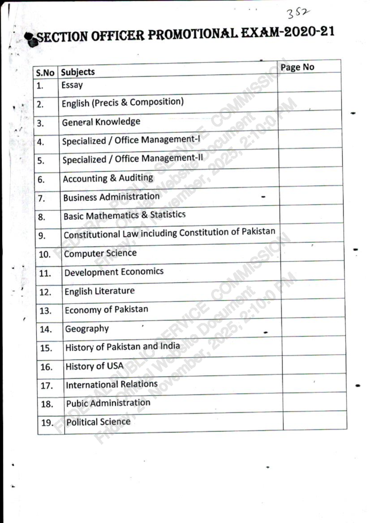 SOPE Previous Papers for Section Officers Exam 2025 - Document Preview