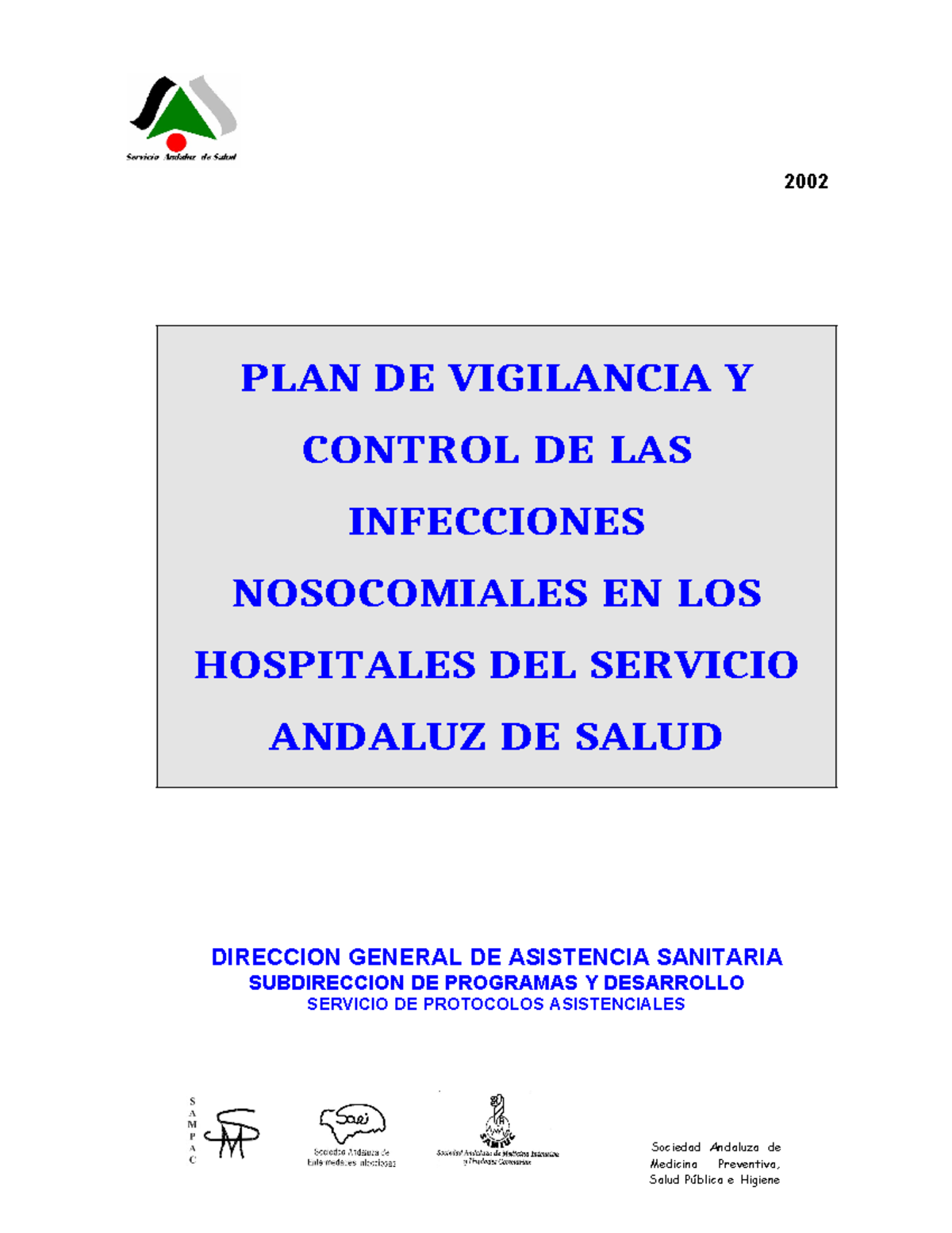 Plan de Vigilancia y Control de Infecciones Nosocomiales en SAS 2002 ...