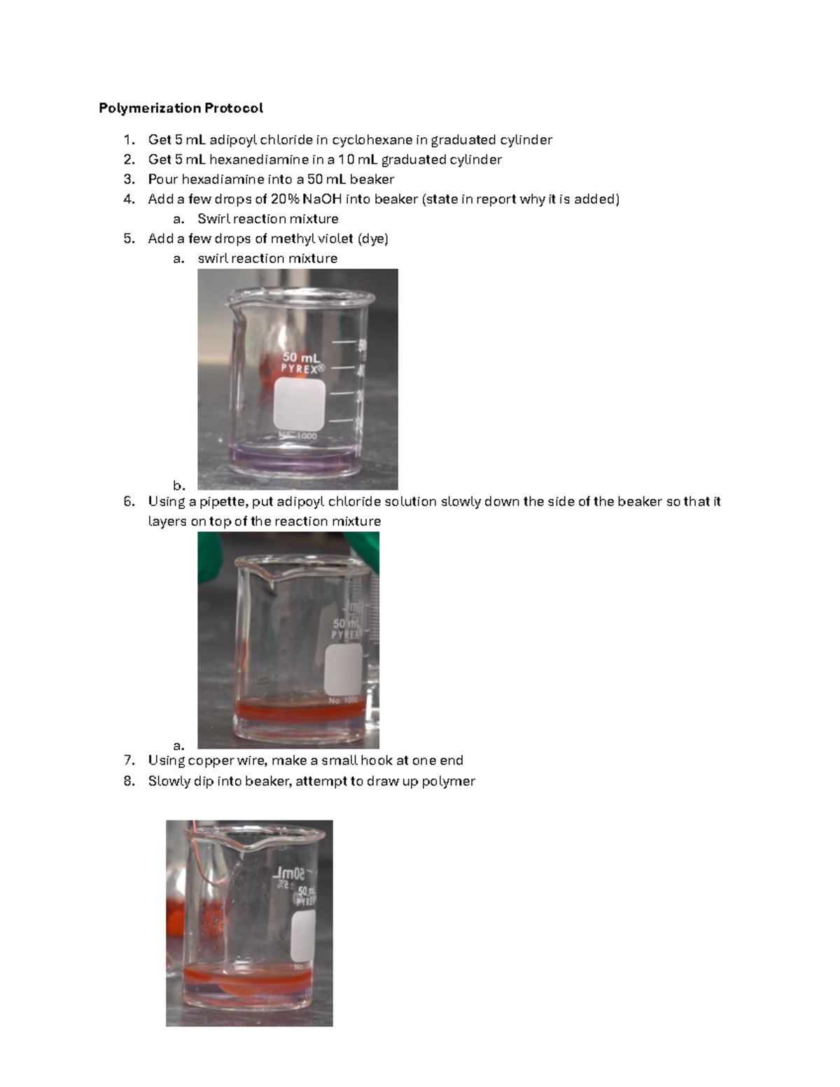 Polymerization Protocol: Step-by-Step Guide for Experiment - Studocu