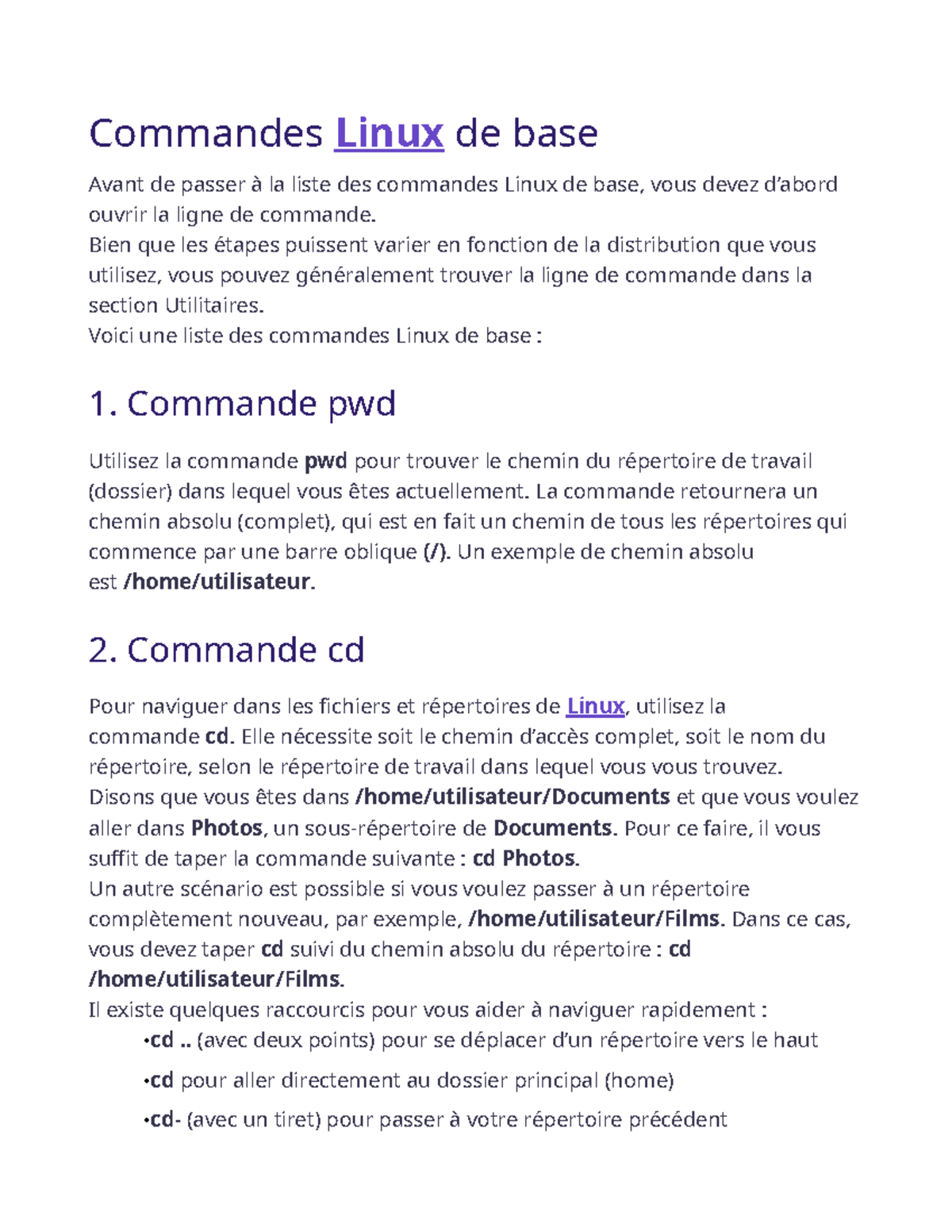 Commandes Linux de Base - Guide Pratique pour Débutants (ILDE 101 ...