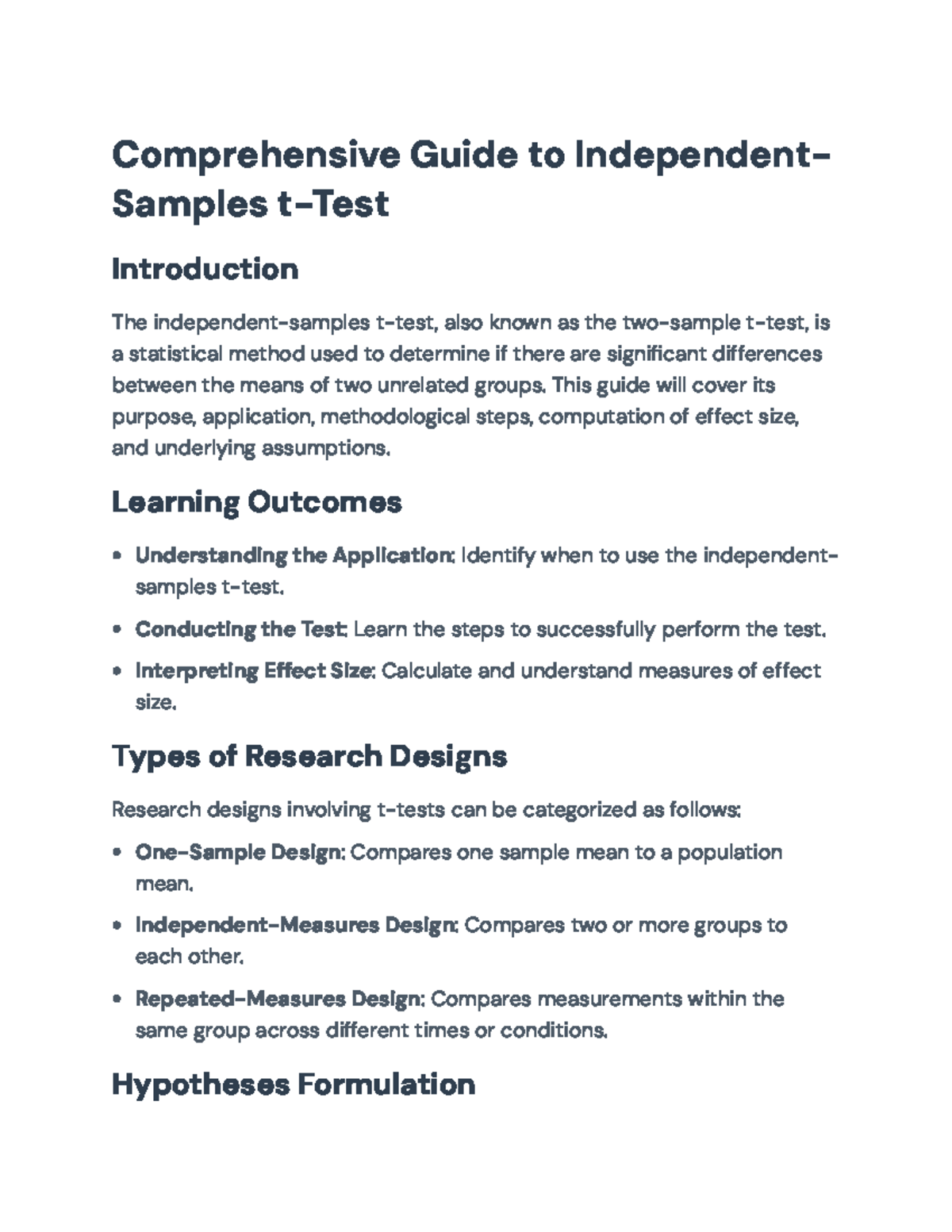 Independent-Samples t-Test: Comprehensive Guide and Application ...