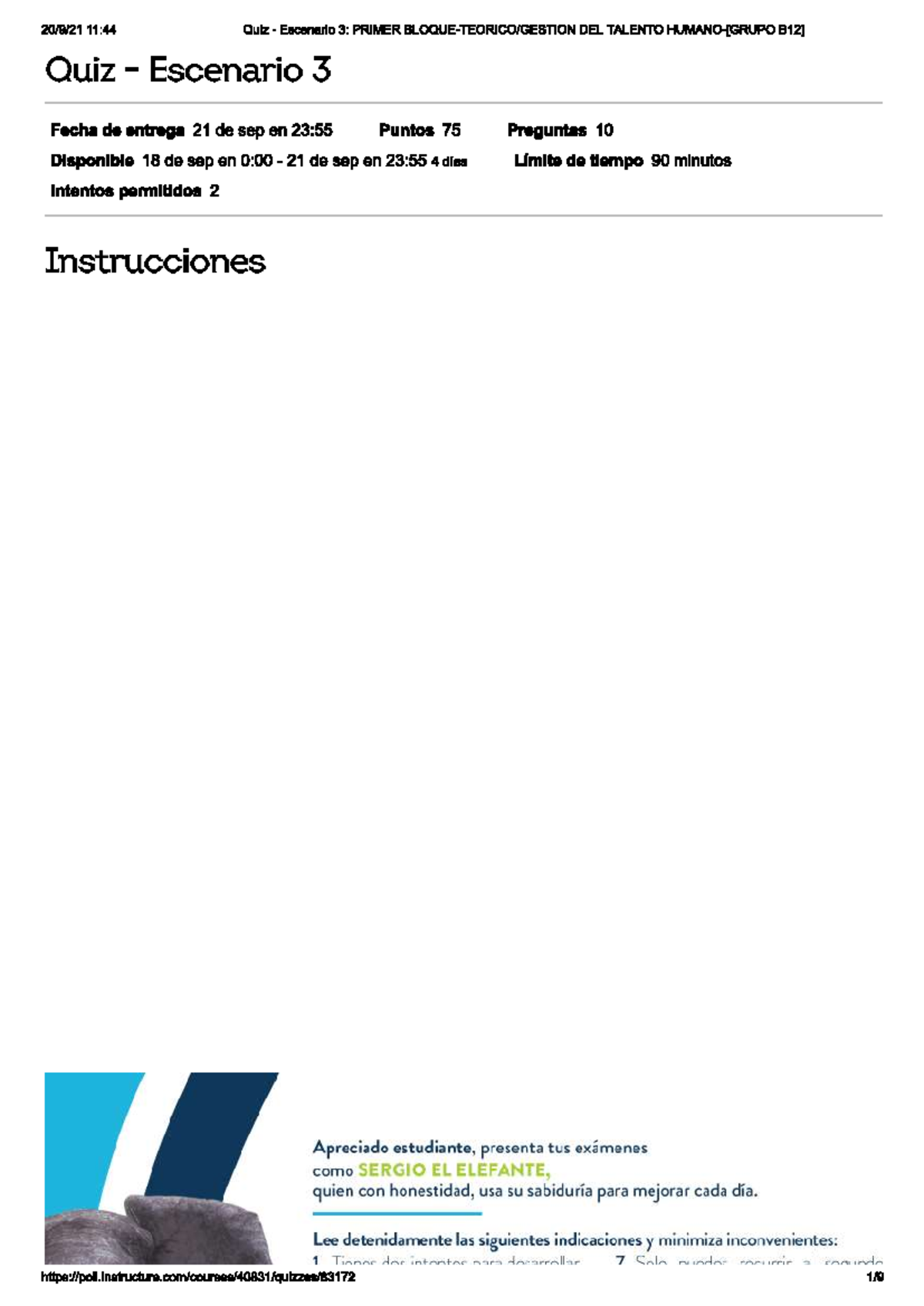 QUIZ Escenario 3 - Gestion del talento humano - POLI - Studocu