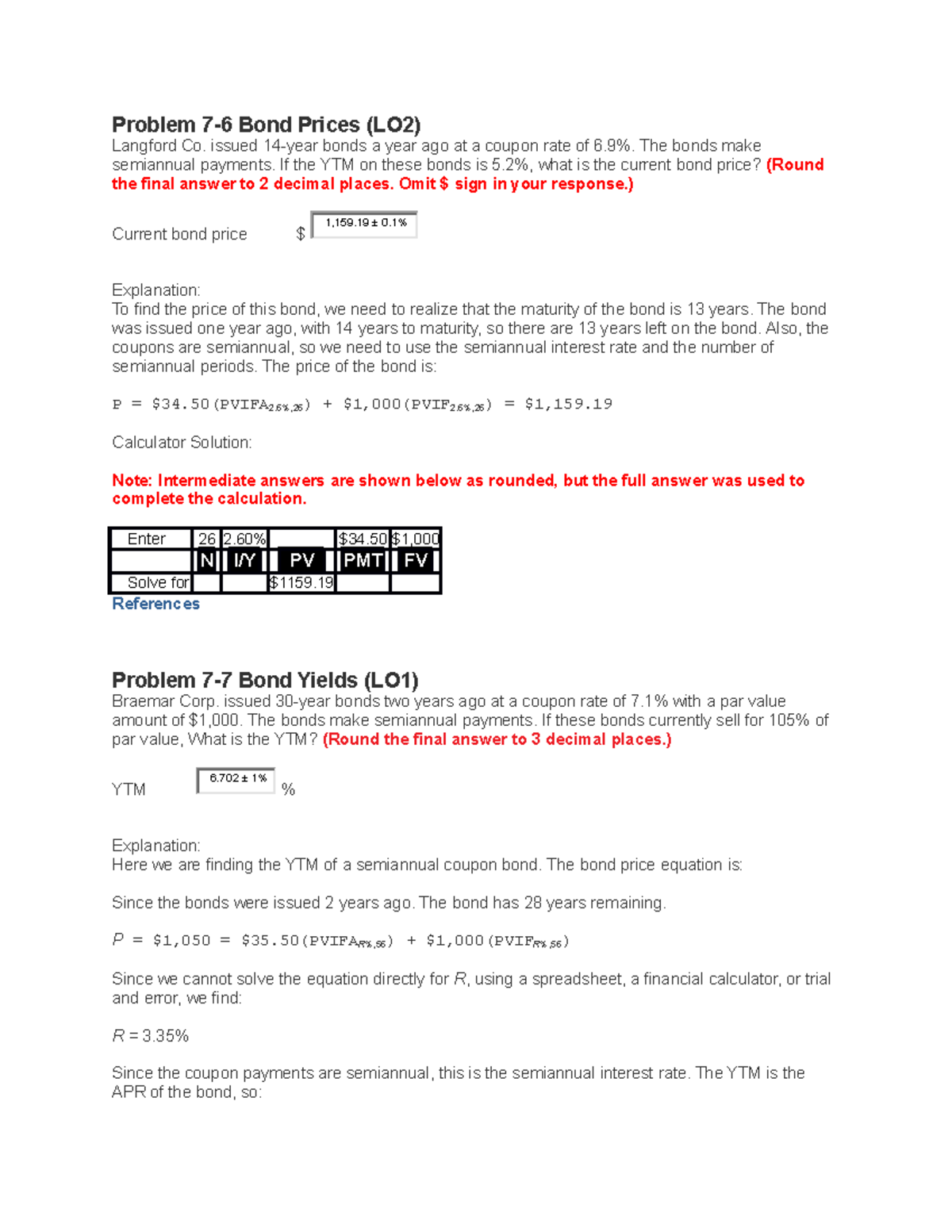 Ch07 - Exercises on Interest Rates & Bond Valuation - Studocu