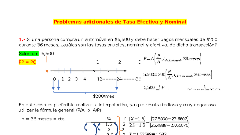 Problemas Adicionales de Tasa Efectiva y Nominal - Finanzas 101 - Studocu