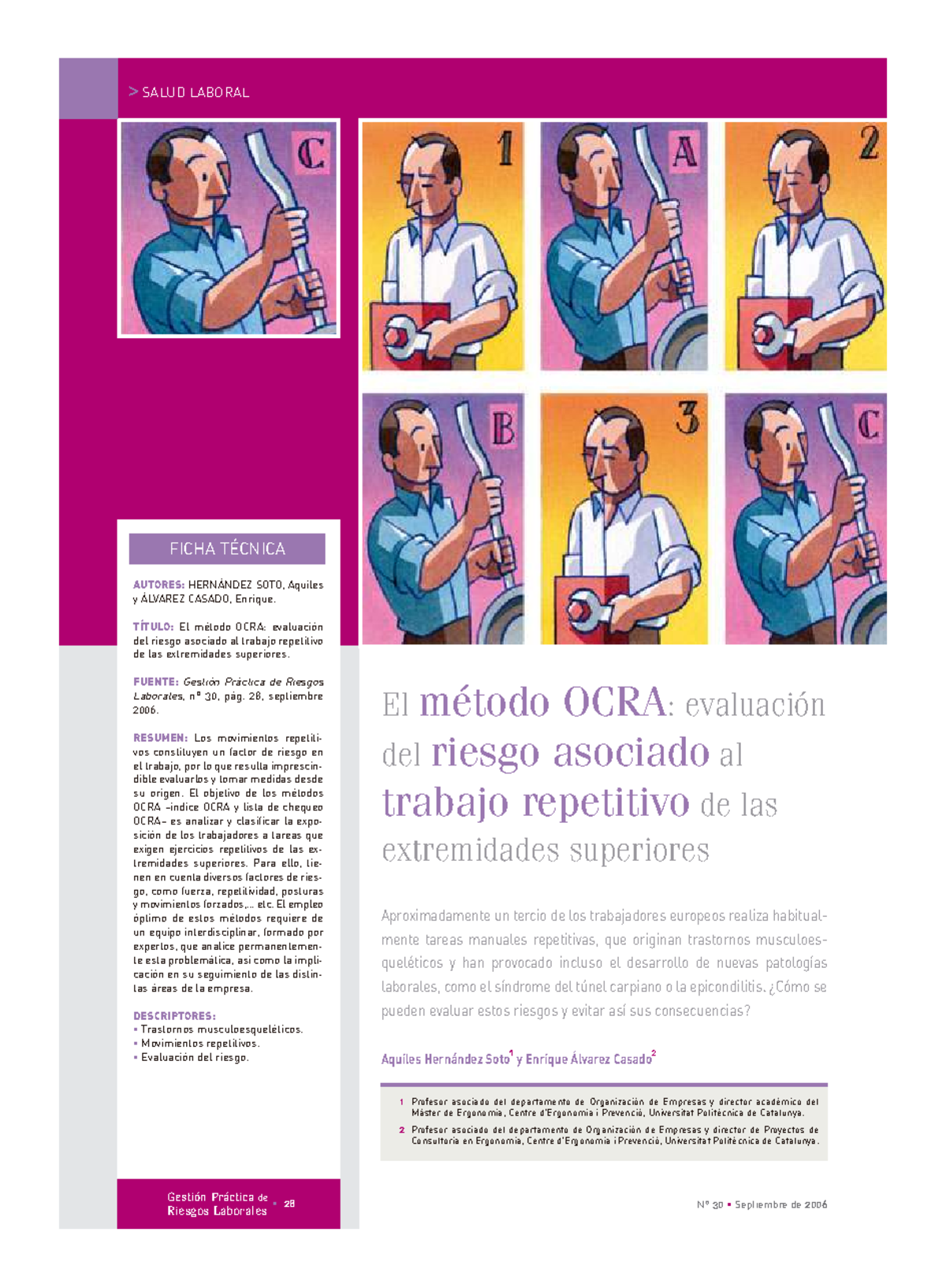 Método OCRA: Evaluación de Riesgos por Movimientos Repetitivos - Studocu