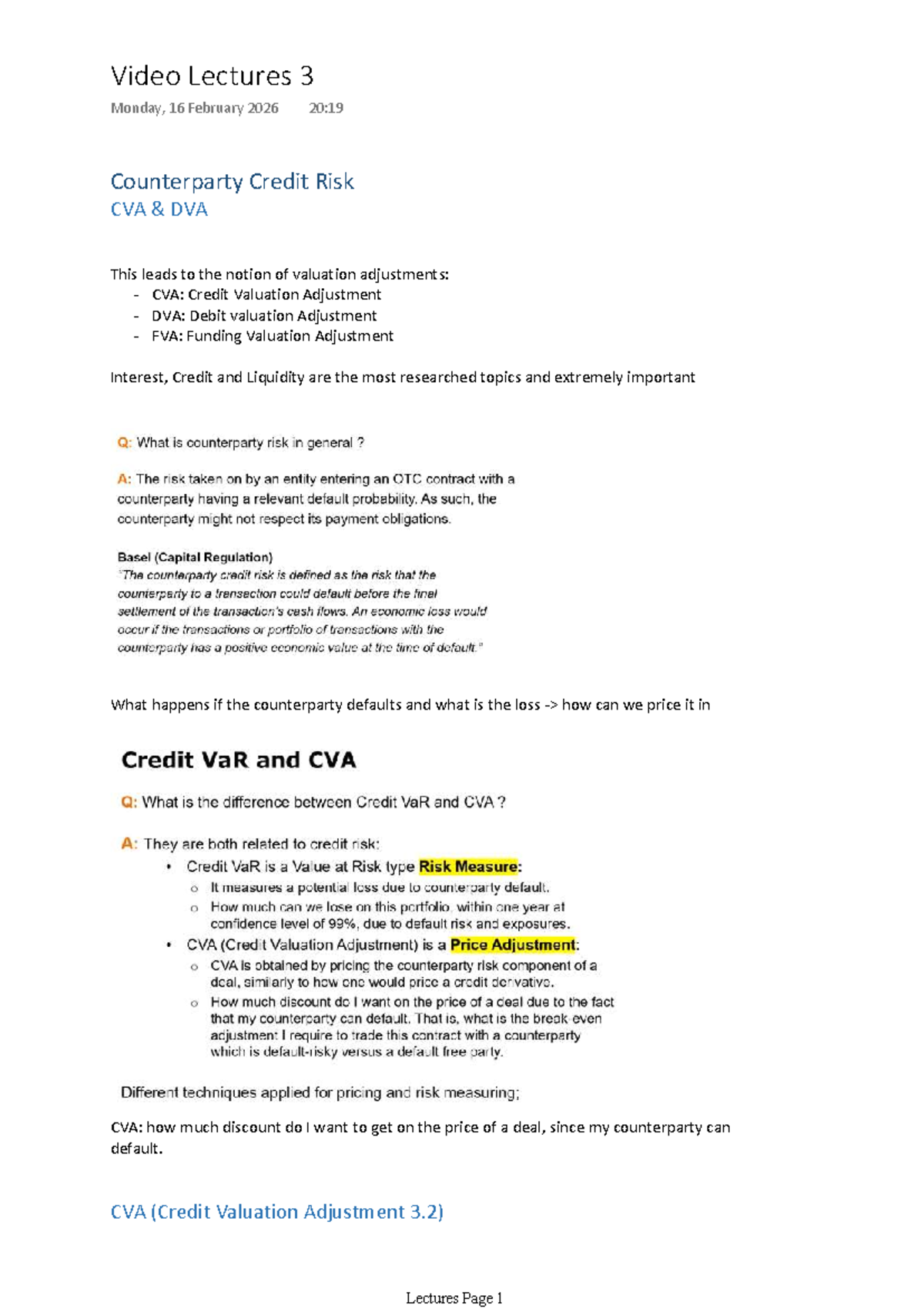 Video Lectures 3: Counterparty Credit Risk - CVA & DVA Insights ...