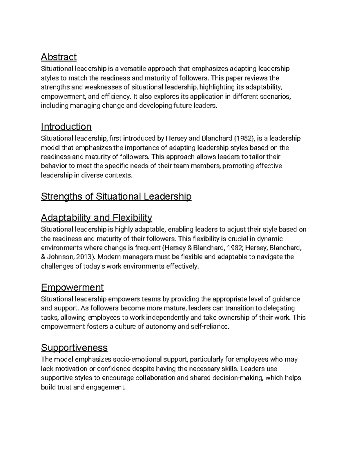 Situational Leadership Notes: Adapting Styles for Effective Leadership ...