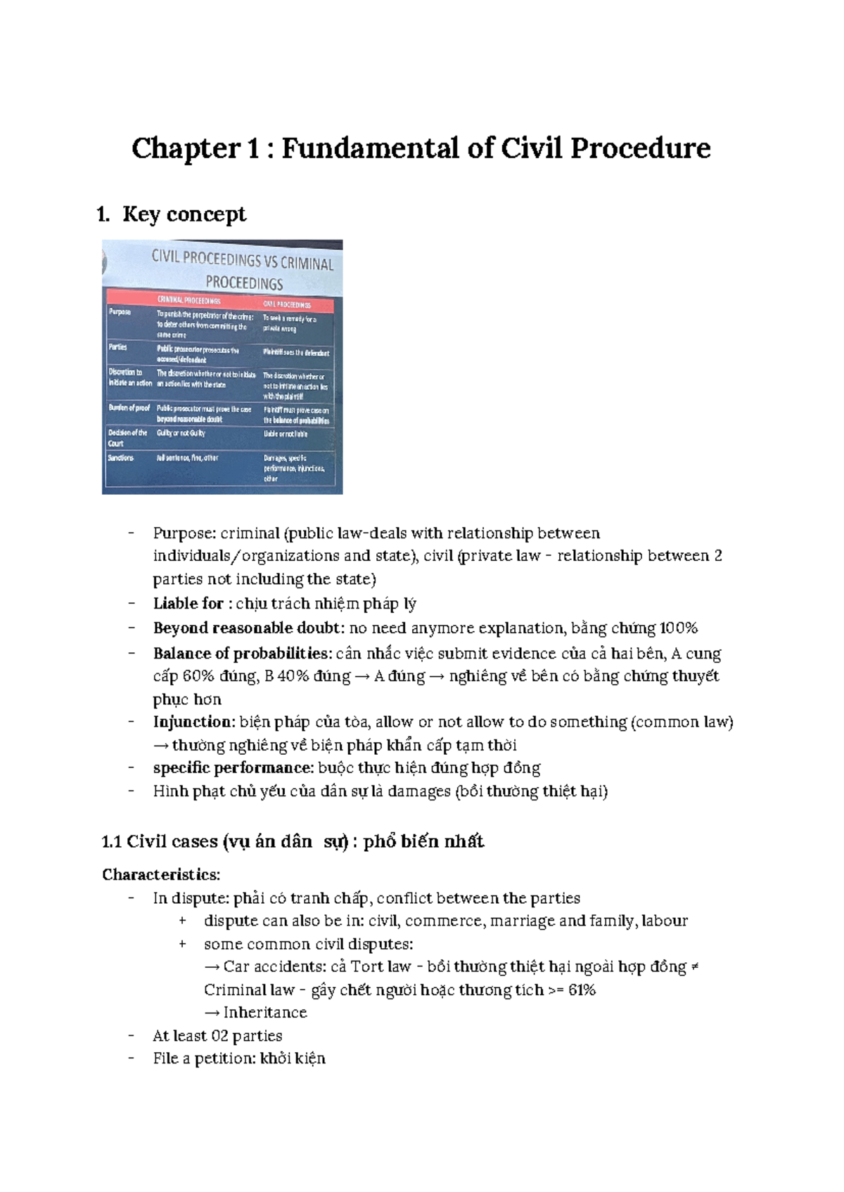 Chapter 1: Fundamentals of Civil Procedure (CIV 101) - Key Concepts and ...