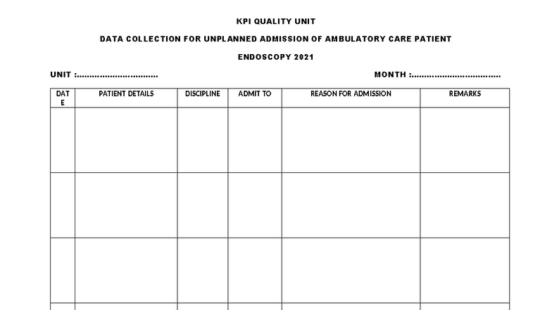 KPI Quality UNIT DATA Collection - jawatankuasa perwakilan non resident ...