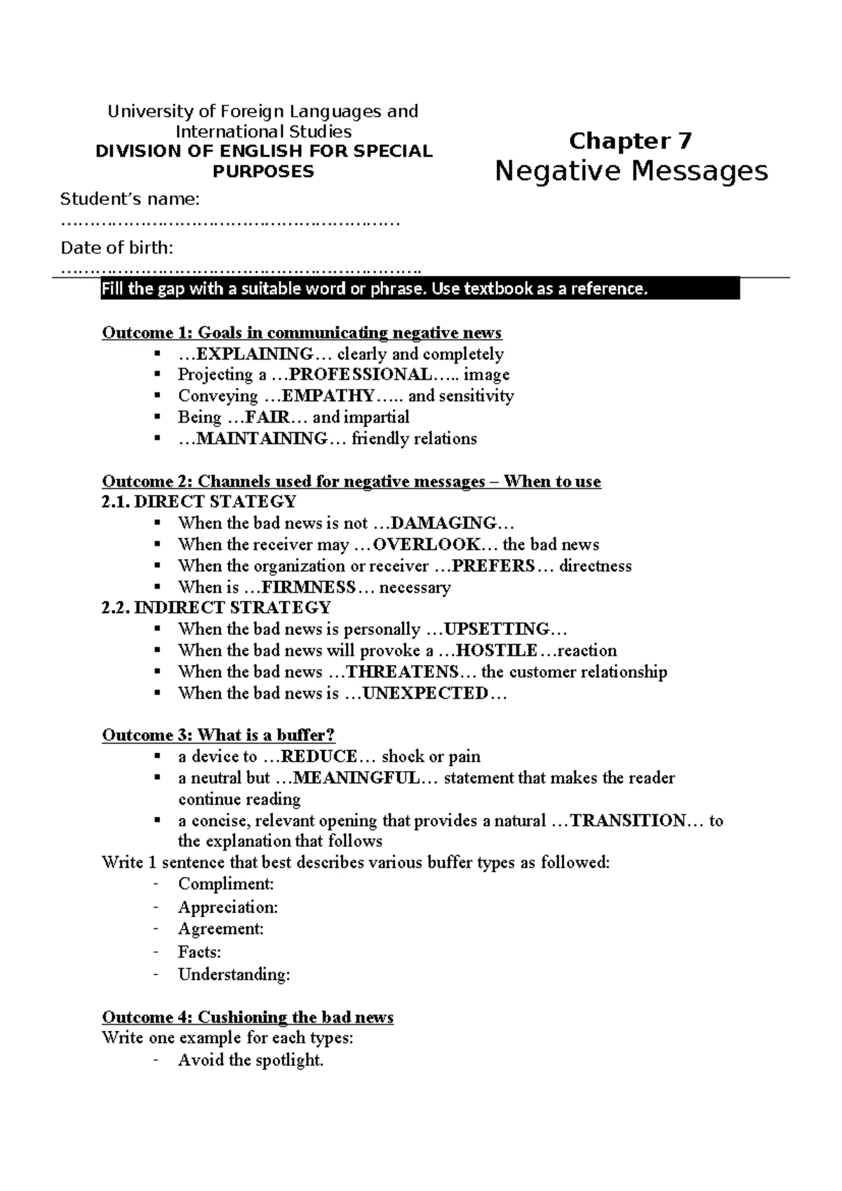 A01 - Lecture Notes: Chapter 12 on Business Presentations - Studocu