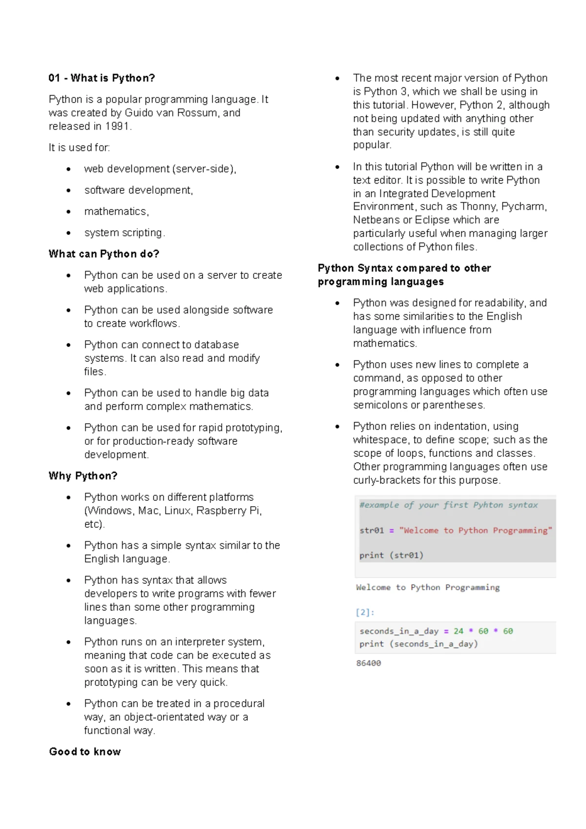 DSC551 Python Revision Notes for Midterm Exam - March 2025 - Studocu