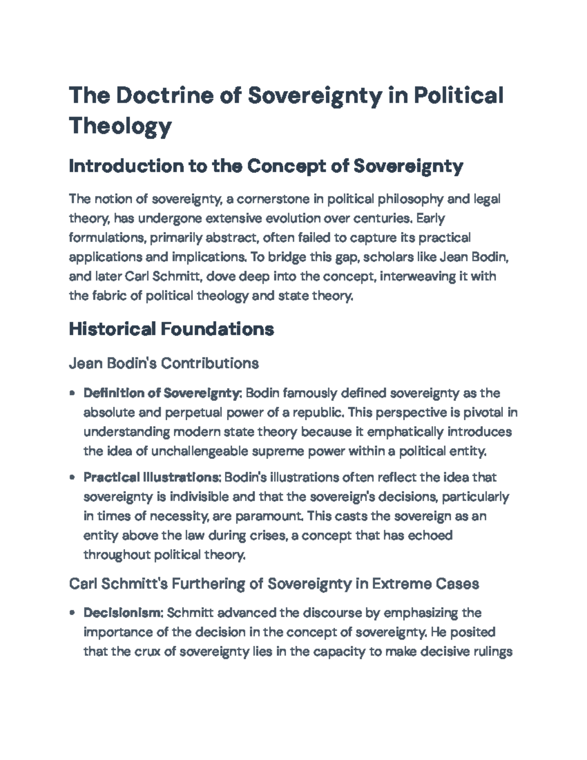 The Doctrine of Sovereignty: Political Theology and Modern Implications ...