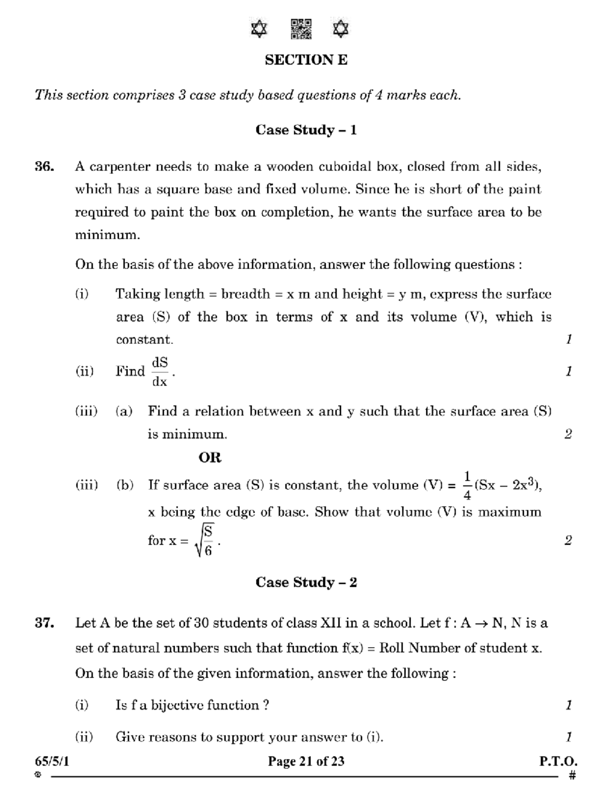 Mathematics I Case Study Questions - Part 02 (Q.P. Code: 210) - Studocu