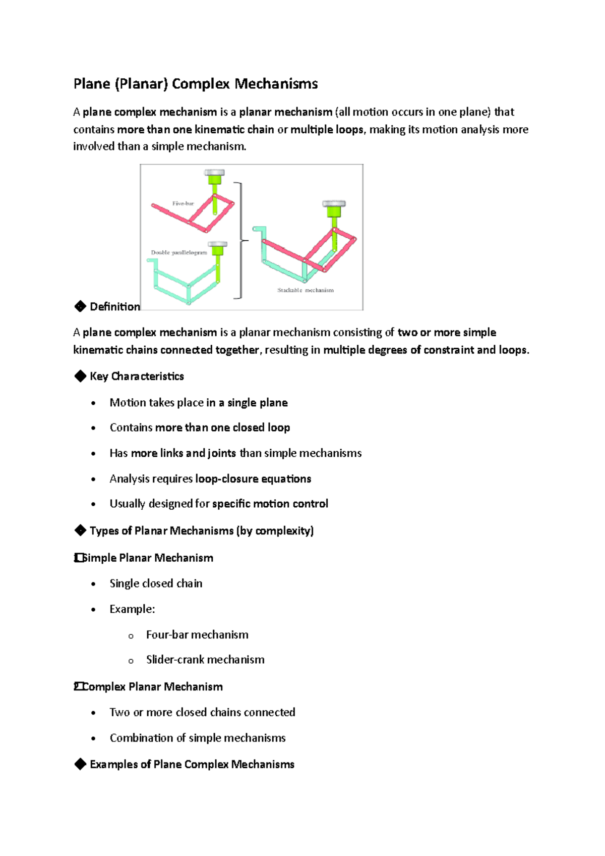 U2 2ND HALF Theory - Plane Complex Mechanisms Overview - Studocu