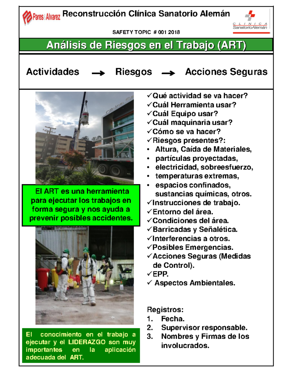 Análisis de Riesgos y Seguridad en el Trabajo - CSA 001 ART - Studocu