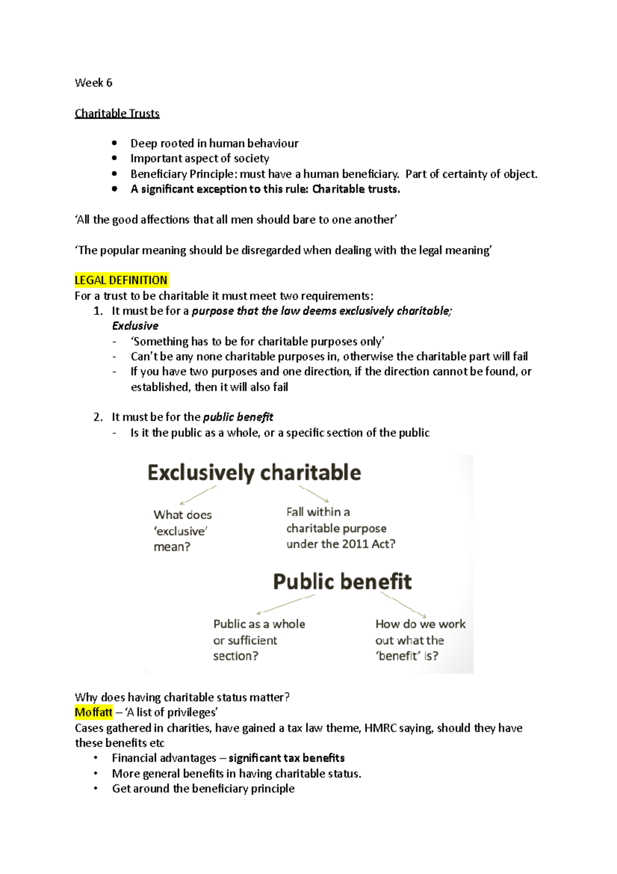 Week 6 (Equity Trusts) - Lecture Notes on Charitable Trusts and Law ...