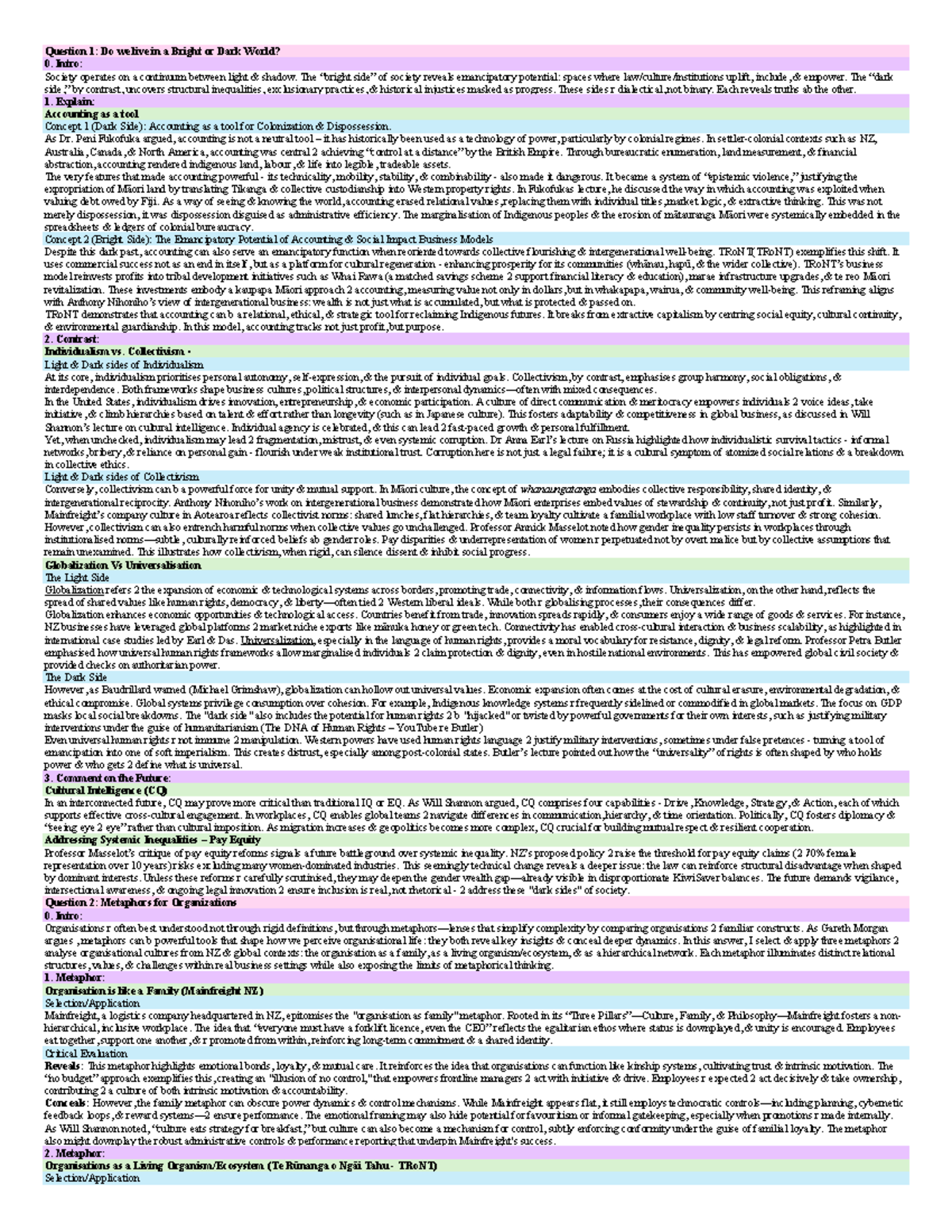 Bsns chsh - Business and Culture Final Exam Insights: Light & Dark ...