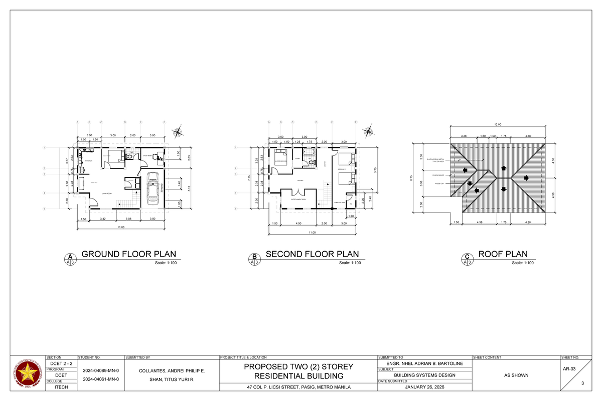 AR-03: Proposed 2-Storey Residential Building Plans - Studocu