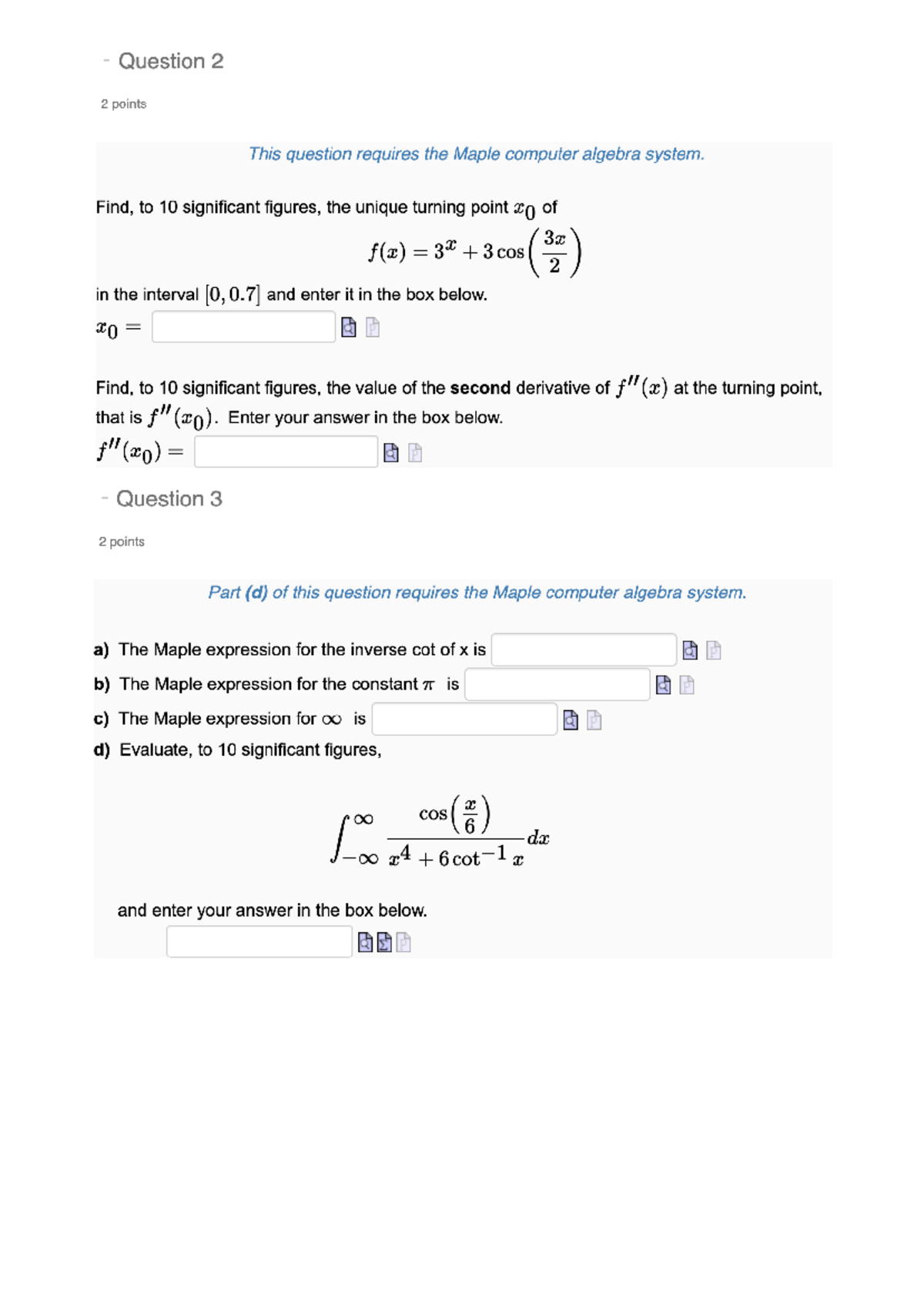 MATH1131 LAB 2 Sample EXAM - Question 2 2 points This question requires ...