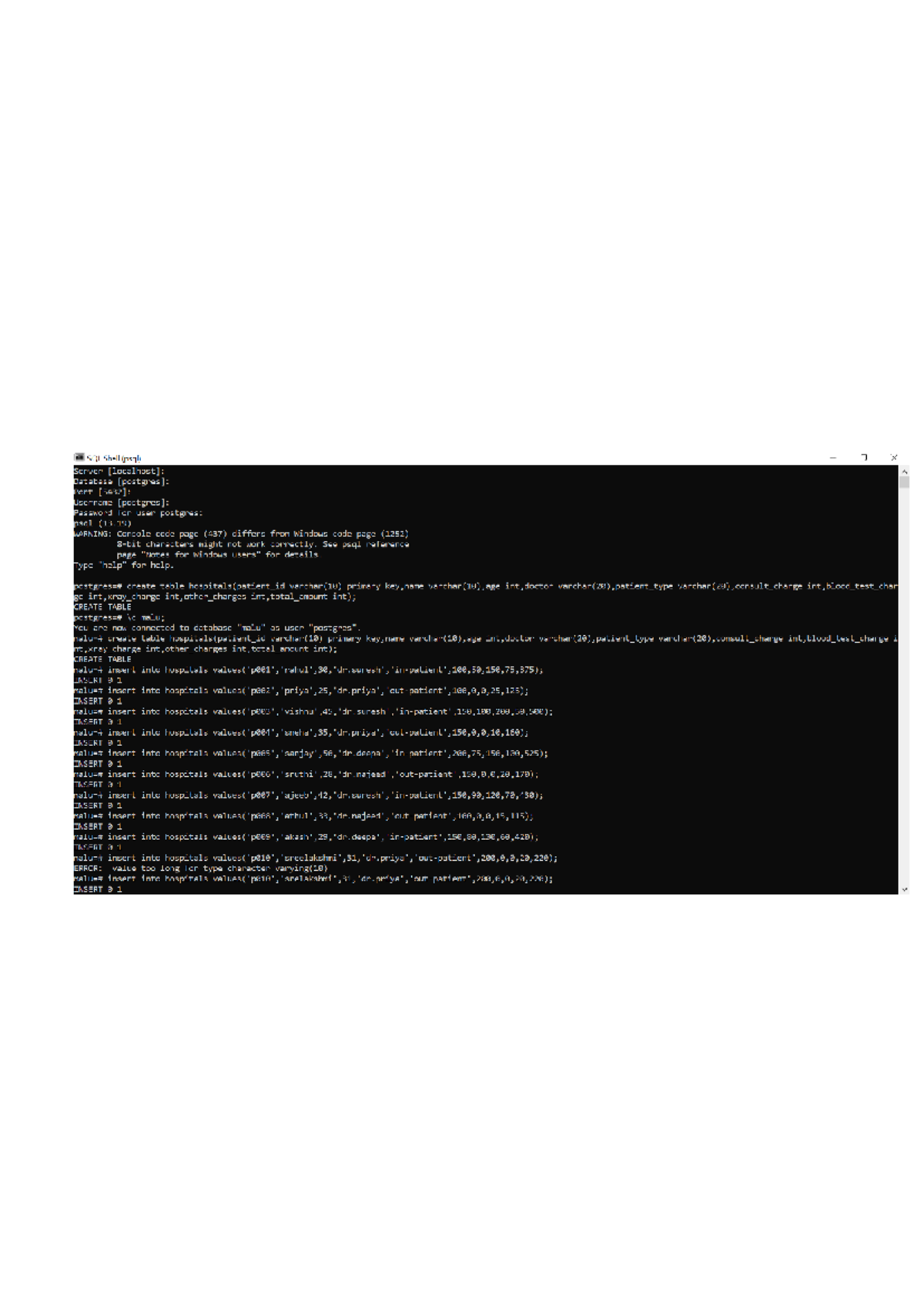 SQL Shell (psql) Practical Guide: Database Setup & Table Creation - Studocu