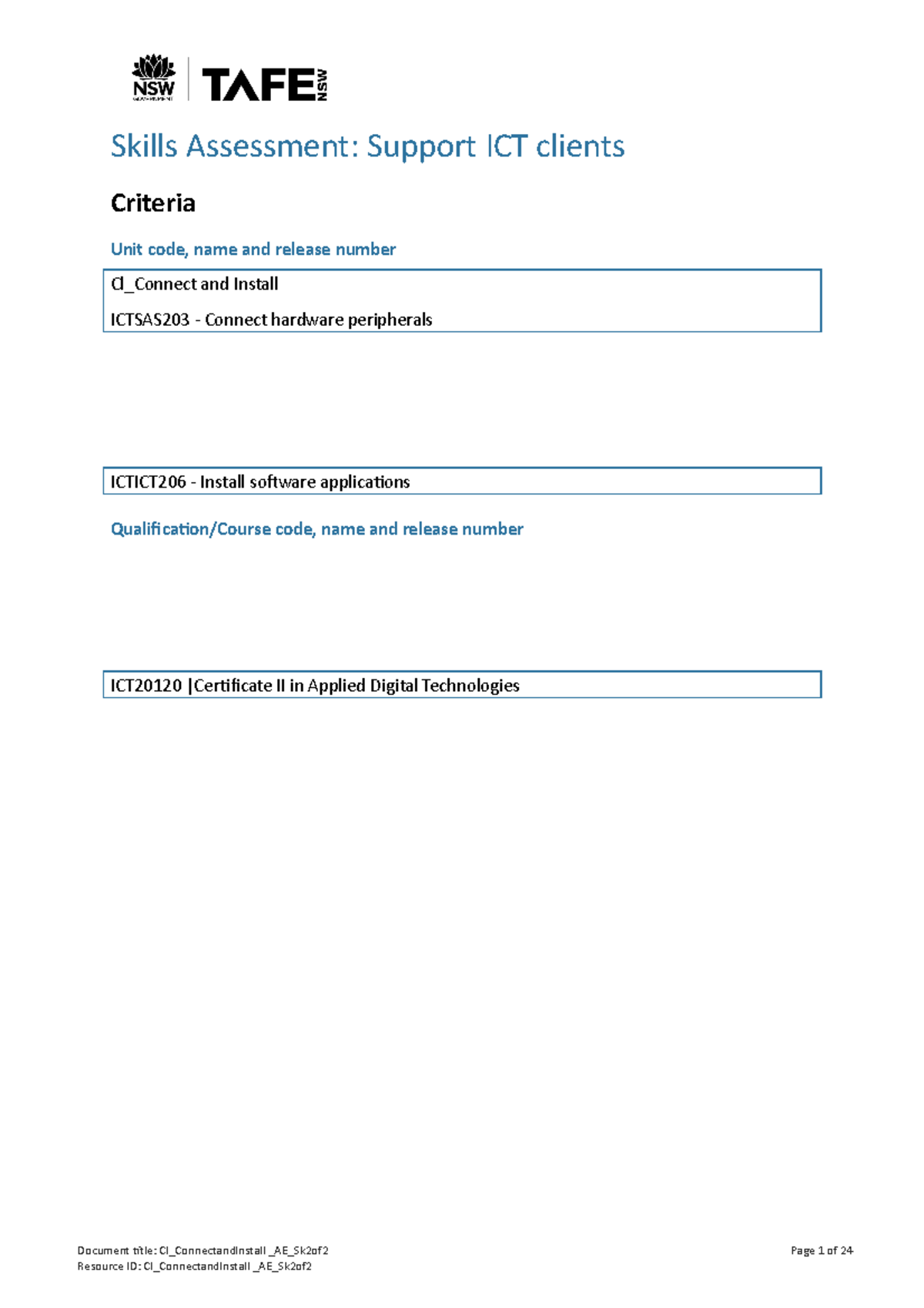 ICT20120 - Assessment 2 of 2: Skills for ICT Client Support - Studocu