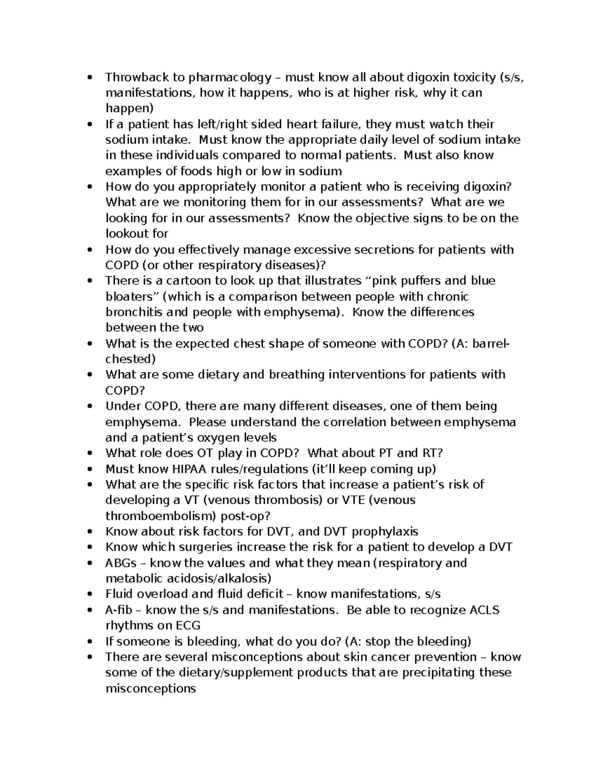 AH1 Exam 2 Study Guide: Key Concepts in Pharmacology & COPD Management ...