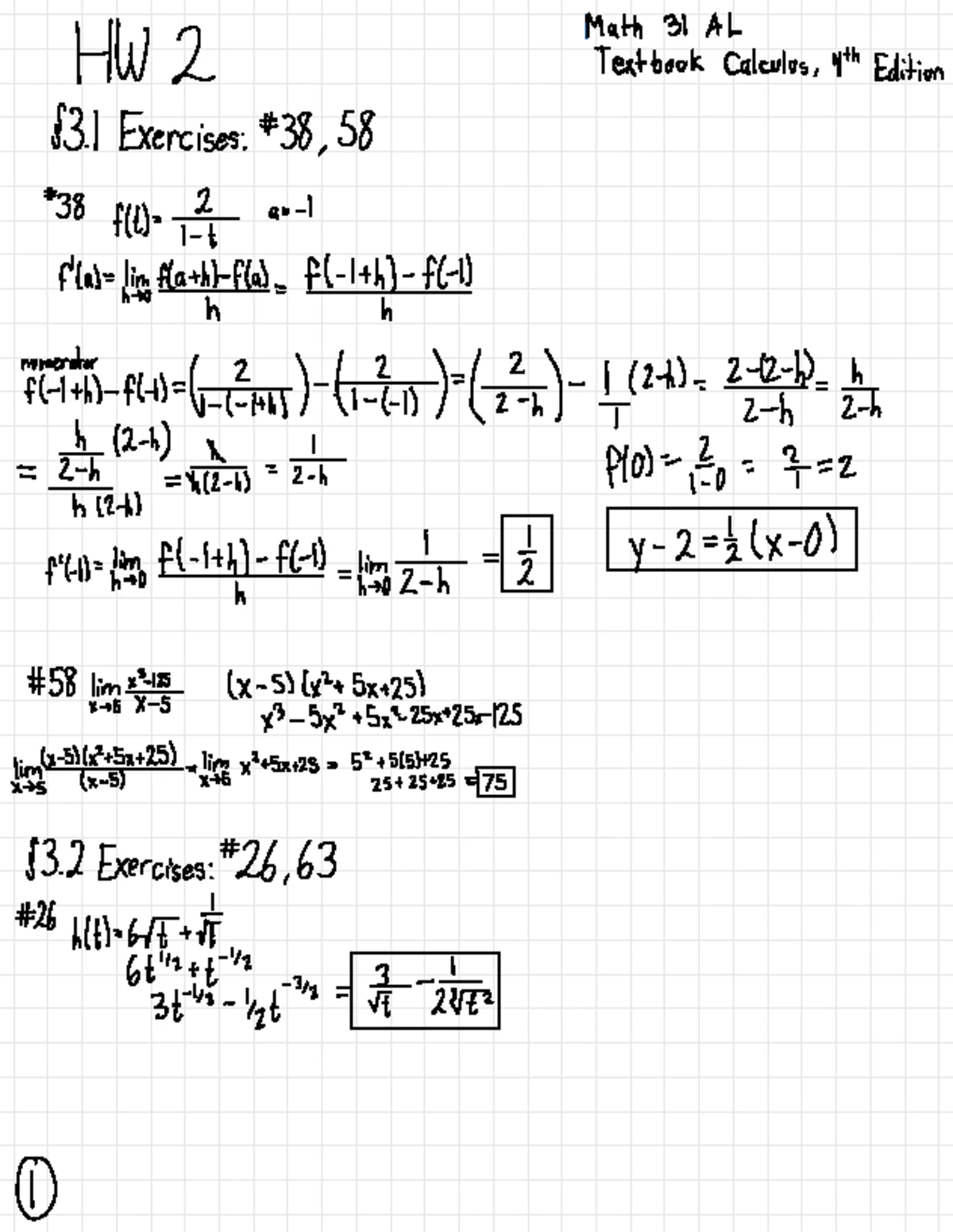 Math 31A L - HW 4 Solutions and Exercises Summary - Studocu