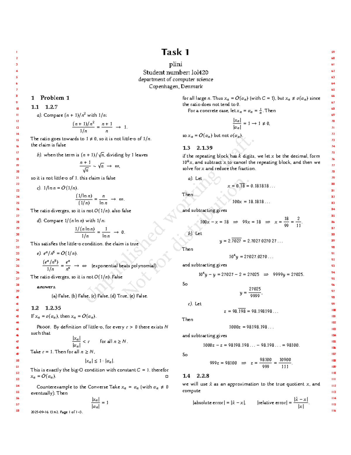 Numerical Methods Task 1 - Solutions and Analysis 2025 - Studocu