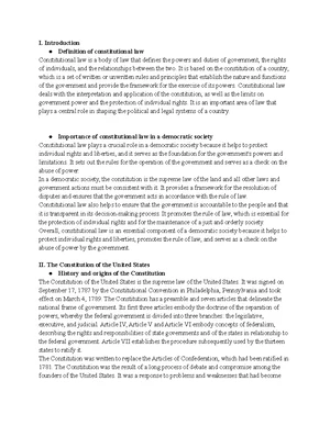 Constitutional Law - Study Notes & Assignments - Studocu