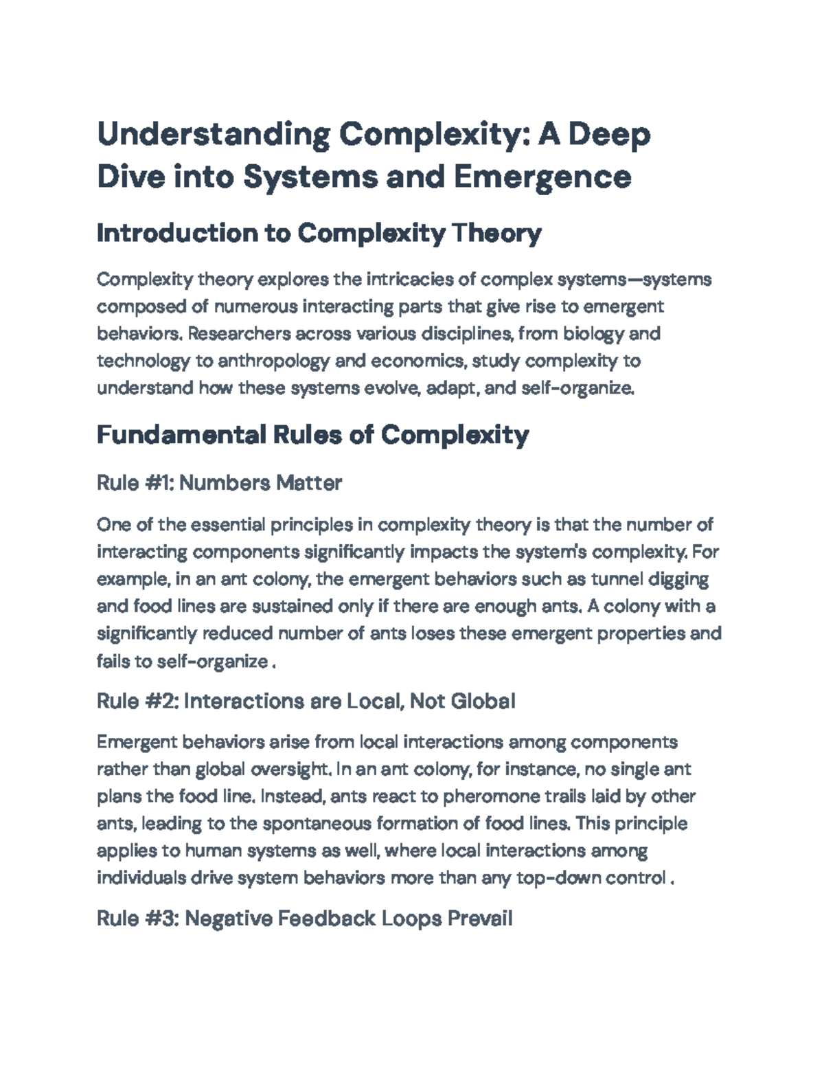 Understanding Complexity: Key Principles in Complex Systems Theory ...