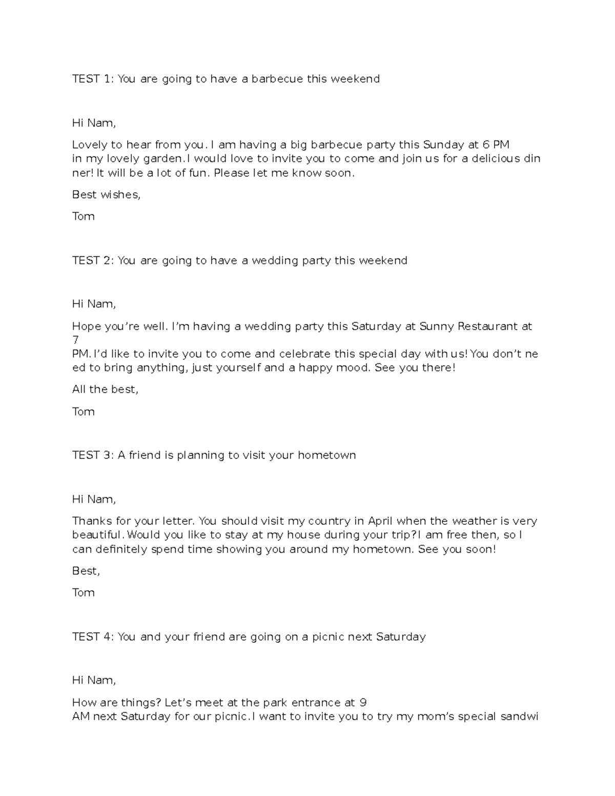Nguyen Duy Vu-D20 TA1 - Email Invitations for Various Events - Studocu