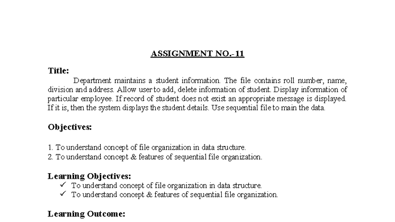 DSAL Ass11: Understanding Sequential File Organization in Data ...