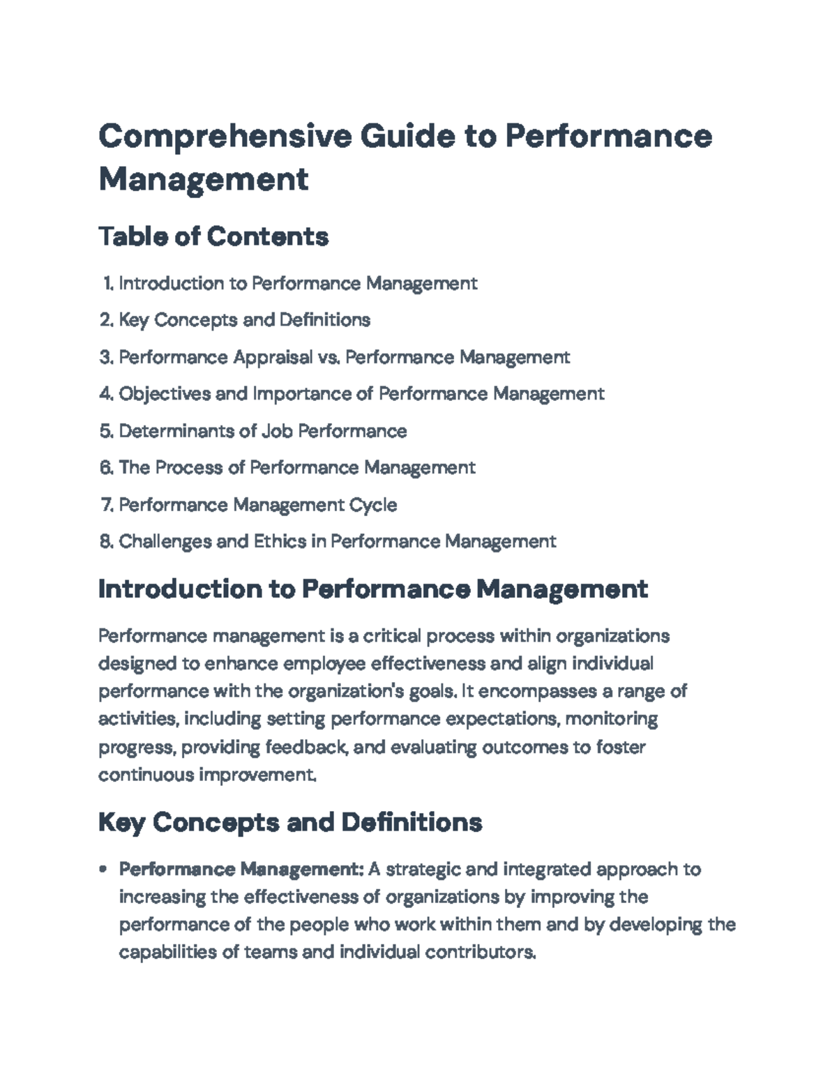 Comprehensive Guide to Performance Management Processes - Comprehensive ...
