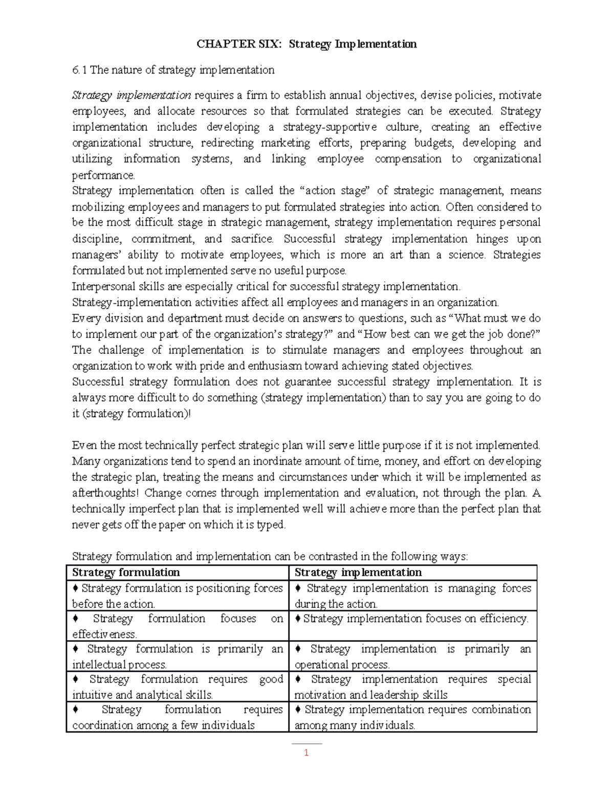 Ch 6: Strategy Implementation in Management Principles and Practices ...