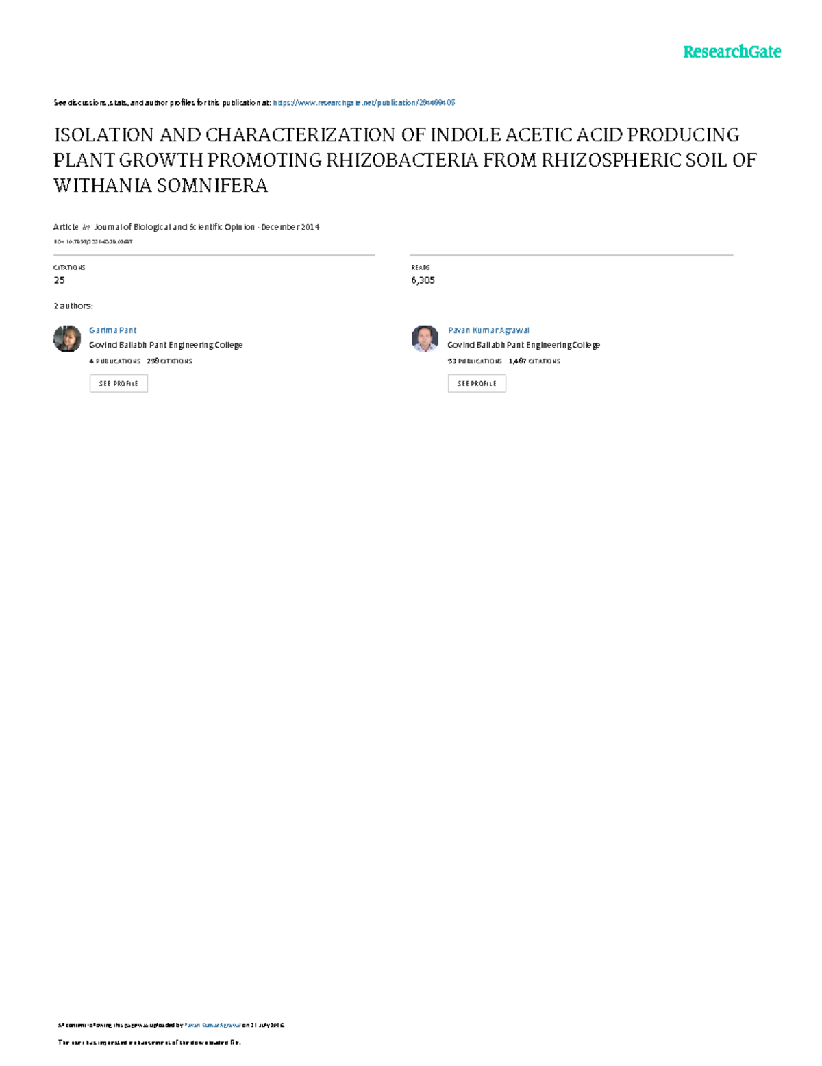 Isolation and Characterization of IAA-Producing Rhizobacteria from ...